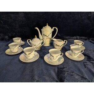 RARE VTG Japanese Dragonware Lusterware Moriage 17 pc Tea Set Geisha Lithophane